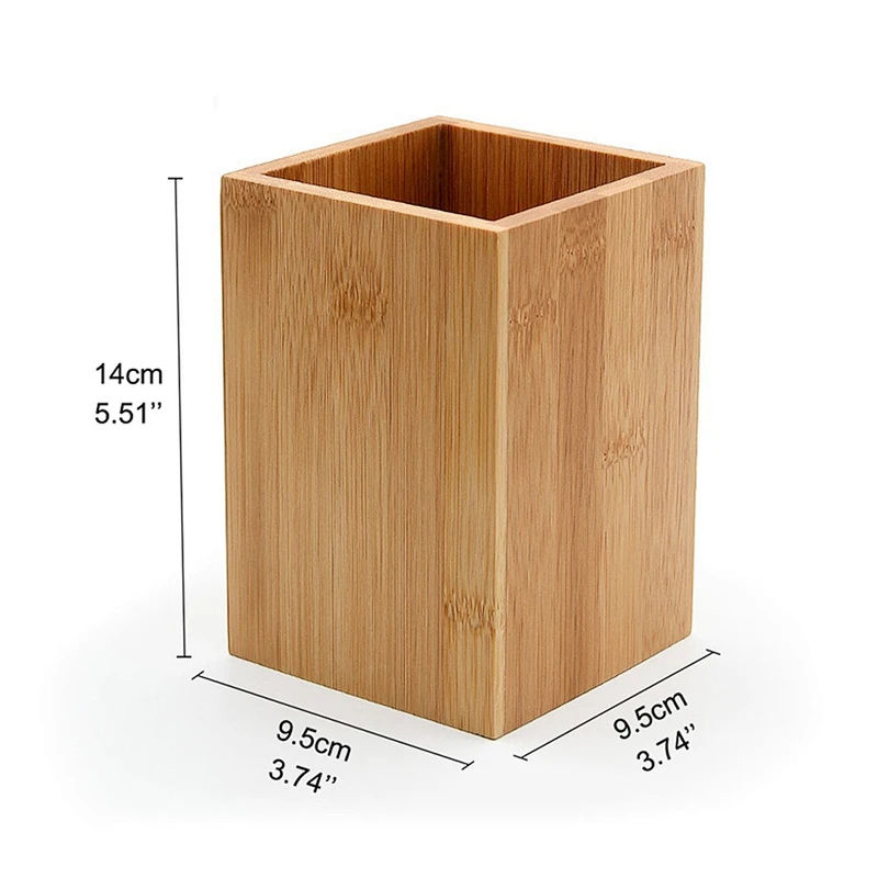 YF Eco-friendly natural bamboo utensil holder tableware organizer square bamboo storage holder