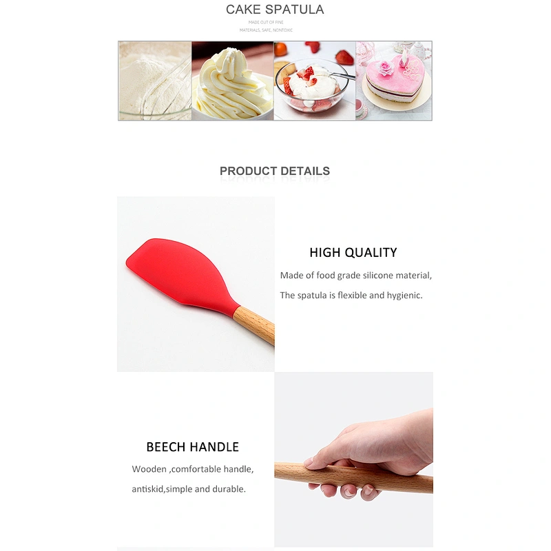 Mini Silicone kitchen Spatula with Wooden handle Chocolate Dough Baking Cake BBQ Grill Scraper For Cooking Set New Cake Tools