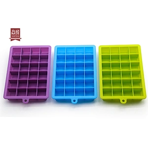 DIY creative 100% food grade BPA free soft 24 grids silicone ice mold for iced wine