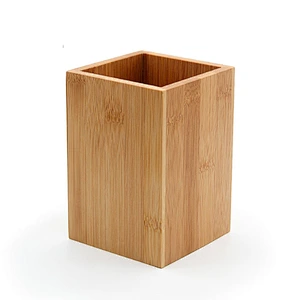 YF Eco-friendly natural bamboo utensil holder tableware organizer square bamboo storage holder