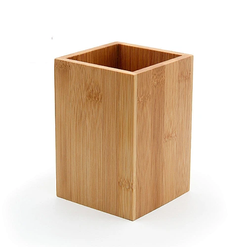 YF Eco-friendly natural bamboo utensil holder tableware organizer square bamboo storage holder