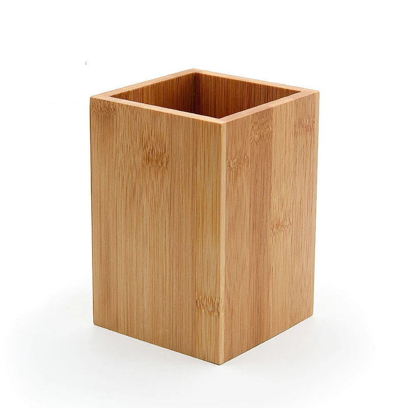 YF Eco-friendly natural bamboo utensil holder tableware organizer square bamboo storage holder