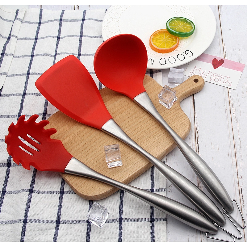 top sale Professional 6 pieces stainless steel Handle silicone kitchen utensils