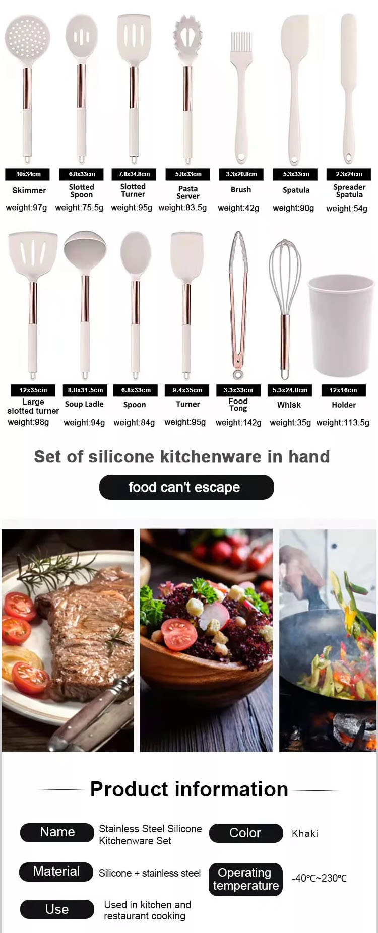 silicone kitchen utensil set