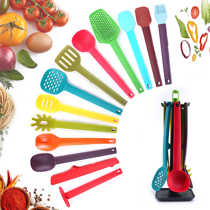13 pcs Heat Resistant Kitchen Utensil Set High Quality Rotating Stand Accessories Nylon Kitchen Utensils Set
