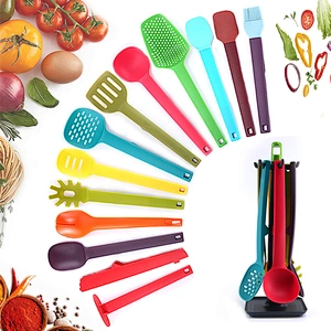 13 pcs Heat Resistant Kitchen Utensil Set High Quality Rotating Stand Accessories Nylon Kitchen Utensils Set