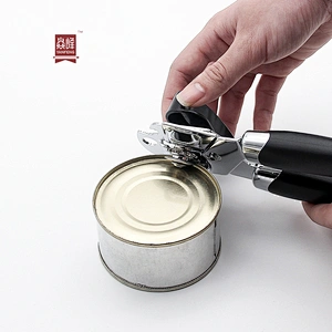 Comfortable grips safety stainless steel black manual can opener