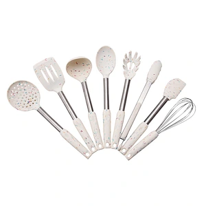 9 pcs kitchen accessories Stainless steel handle kitchenware utensil set cozinh Cookware Set silicone cooking utensils set