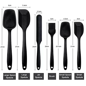 food grade silicone ergonomic design baking tool baking silicone shovel six pieces silicone spatula set