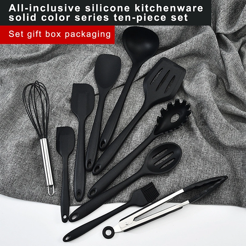 10Pcs Kitchen Utensil set Cookware Set Nonstick Silicone Spatula Spoon Oil Brush Heat Resistant Silicone Cooking Utensils set