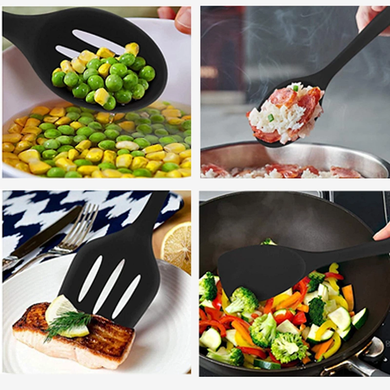 5-Piece Silicone Kitchen Utensil Set One Piece Design Spatulas and Mixing Spoons Silicone Cooking Kitchen Utensil set