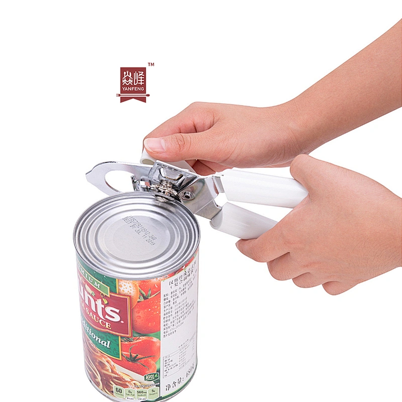 Portable White Stainless Steel Can Opener with High Quality 3 in 1 Versatile Can Opener