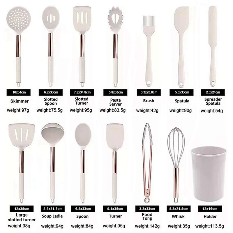 12 Piece Heat Resistant Silicone Spatula Baking Tool Kitchen Spatulas Silicone Spatula Set