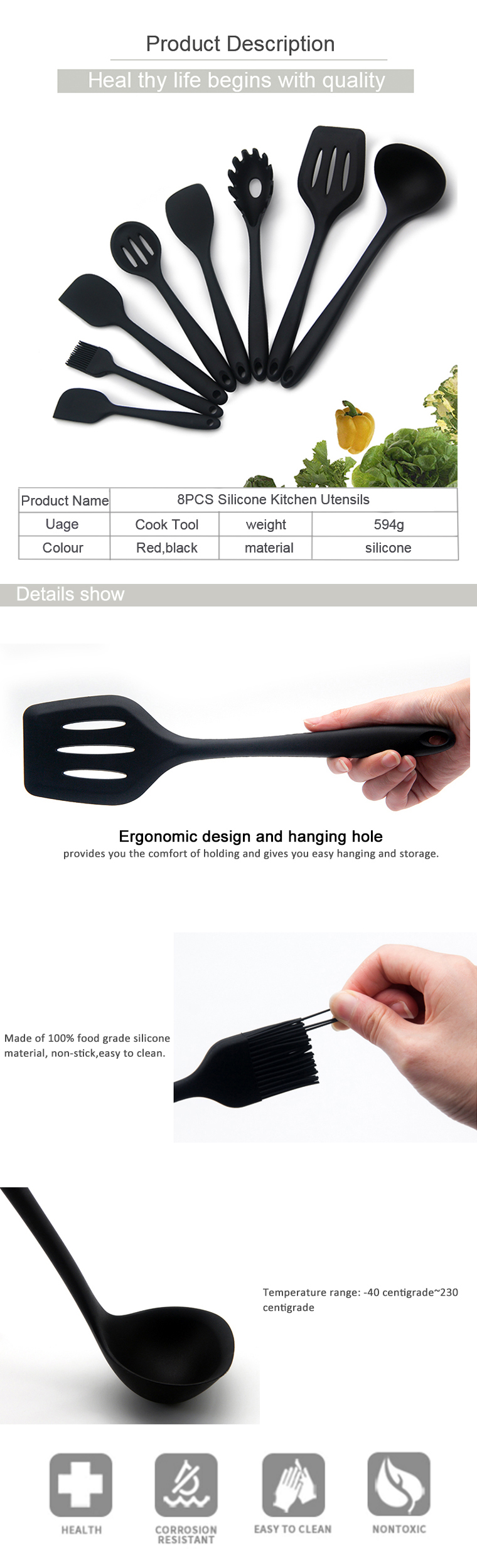 kitchen utensils silicone