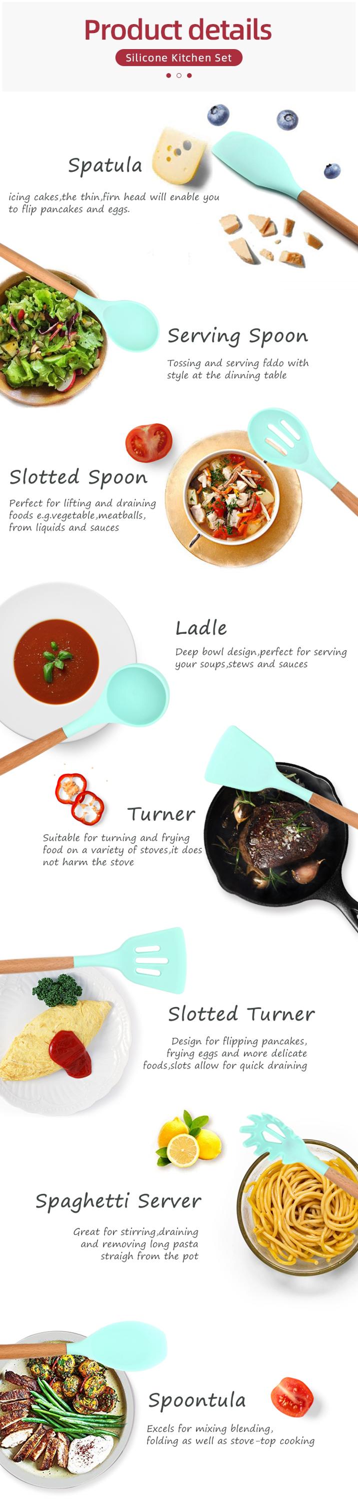 silicone kitchen utensil set