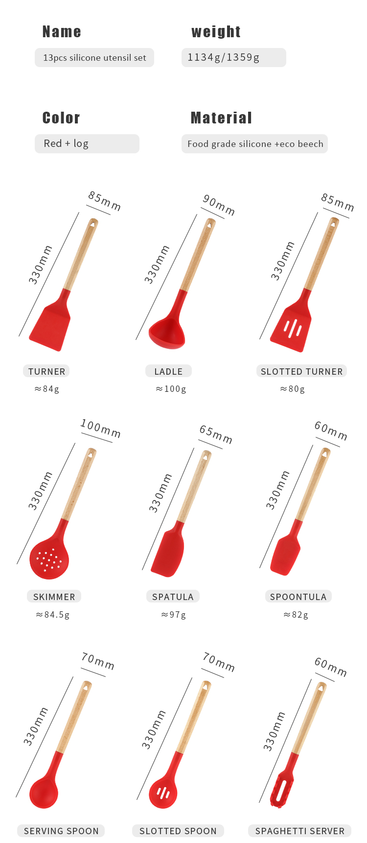 Silicone Kitchen Utensil Set