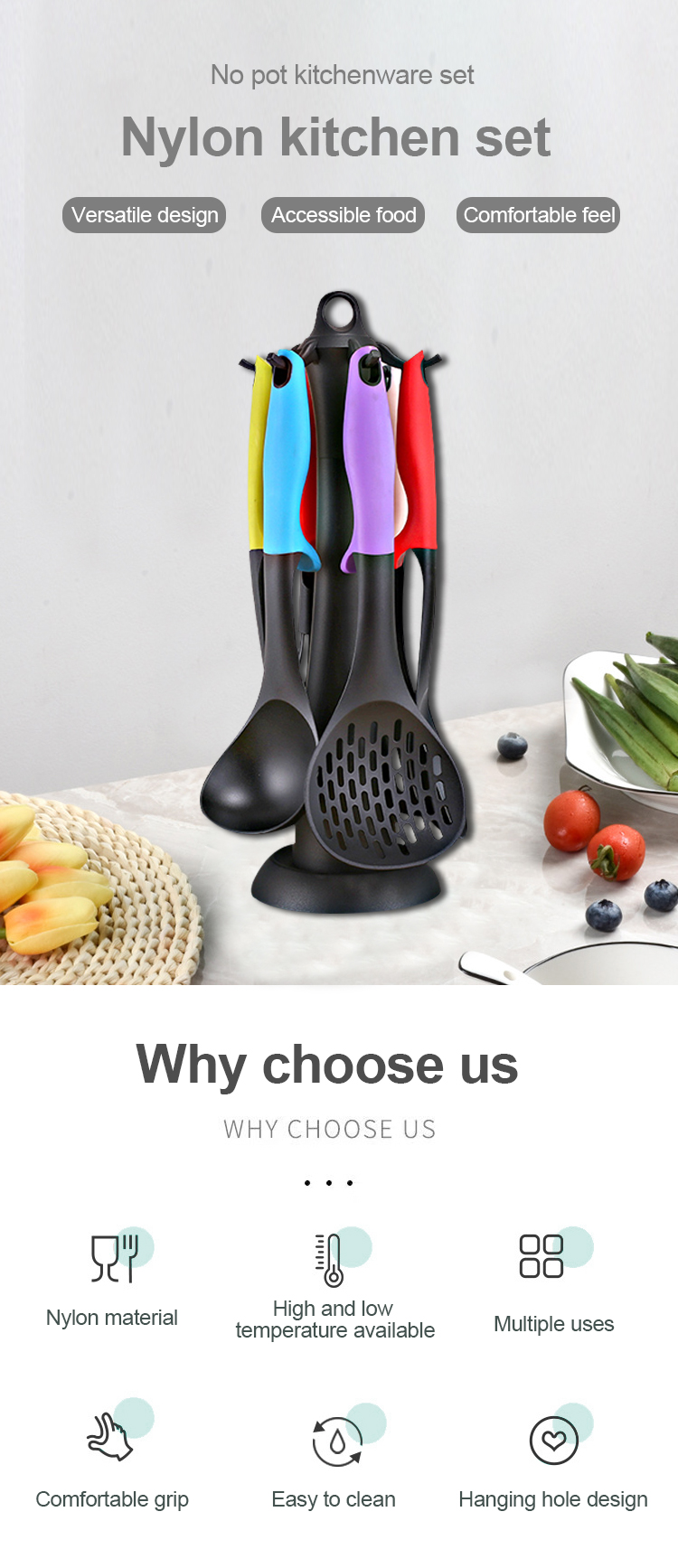 nylon kitchen utensil set