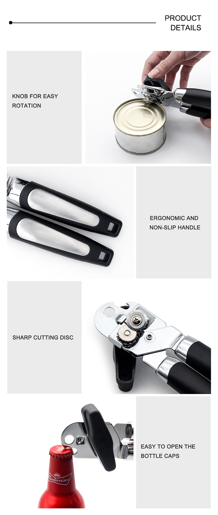 stainless steel manual can opener
