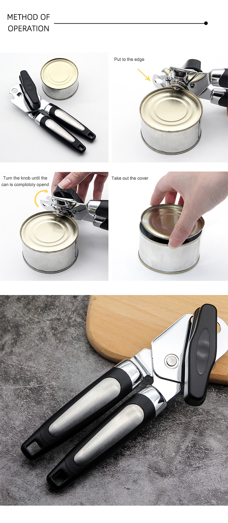stainless steel manual can opener