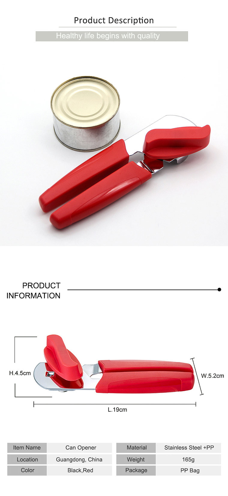stainless steel manual can opener