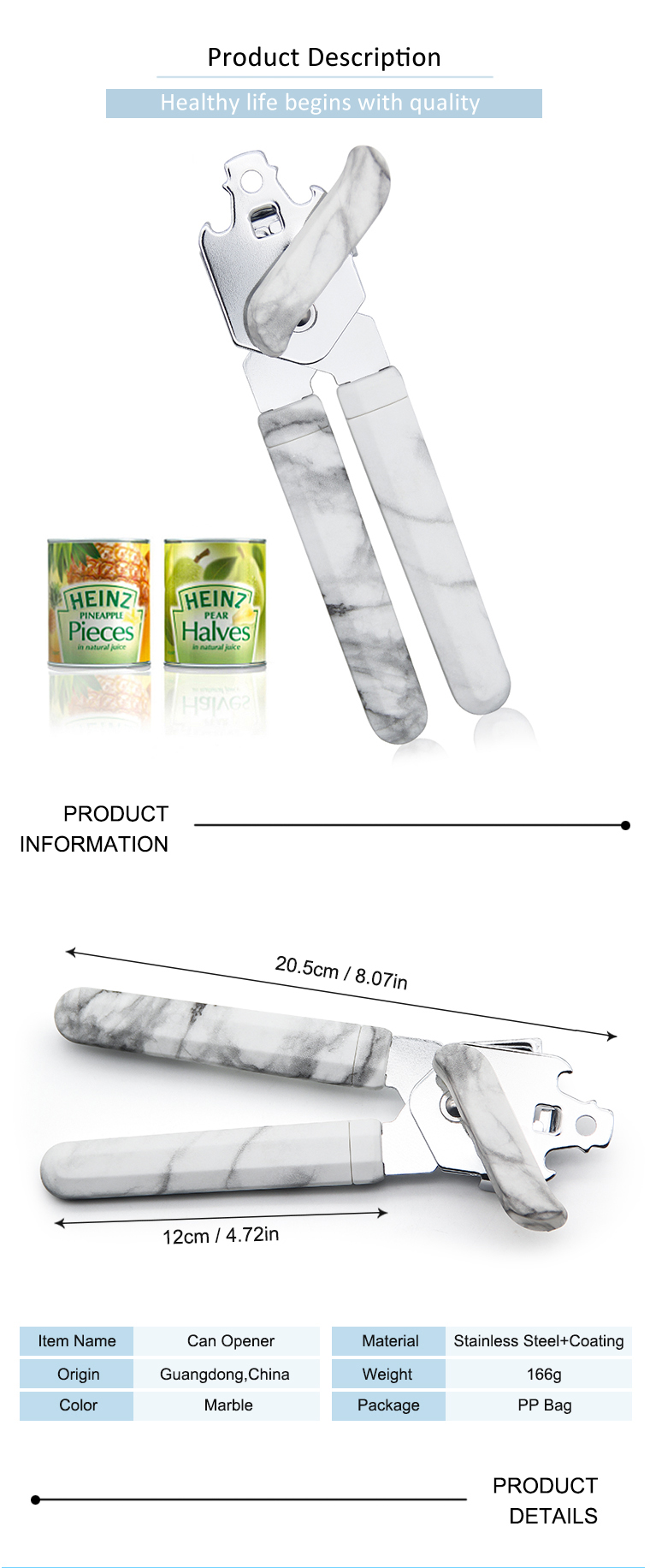 stainless steel manual can opener