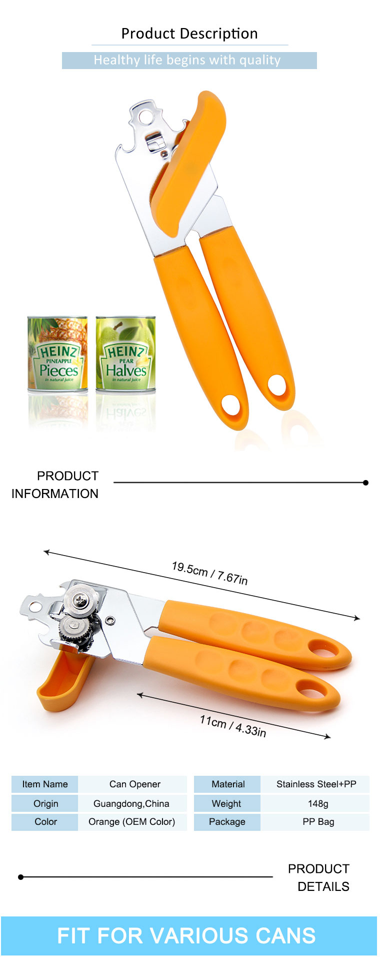 stainless steel can opener