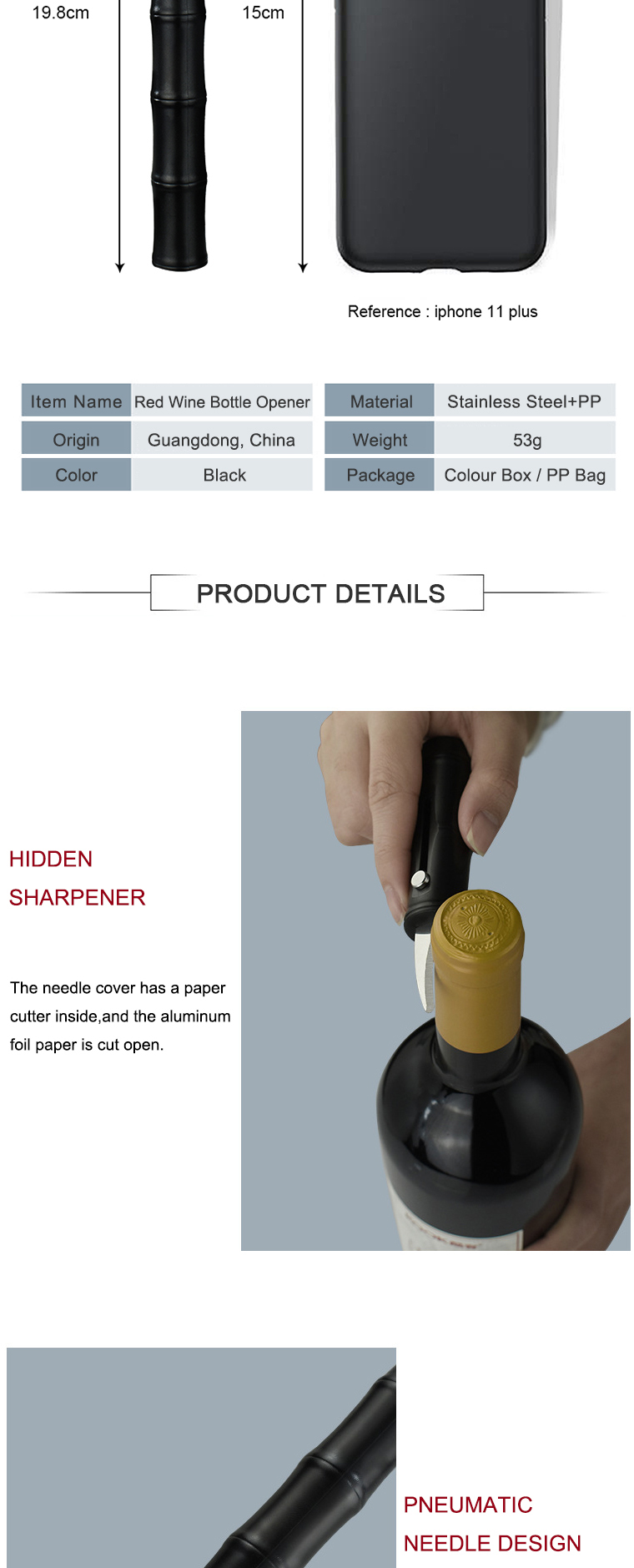 red wine corkscrew opener