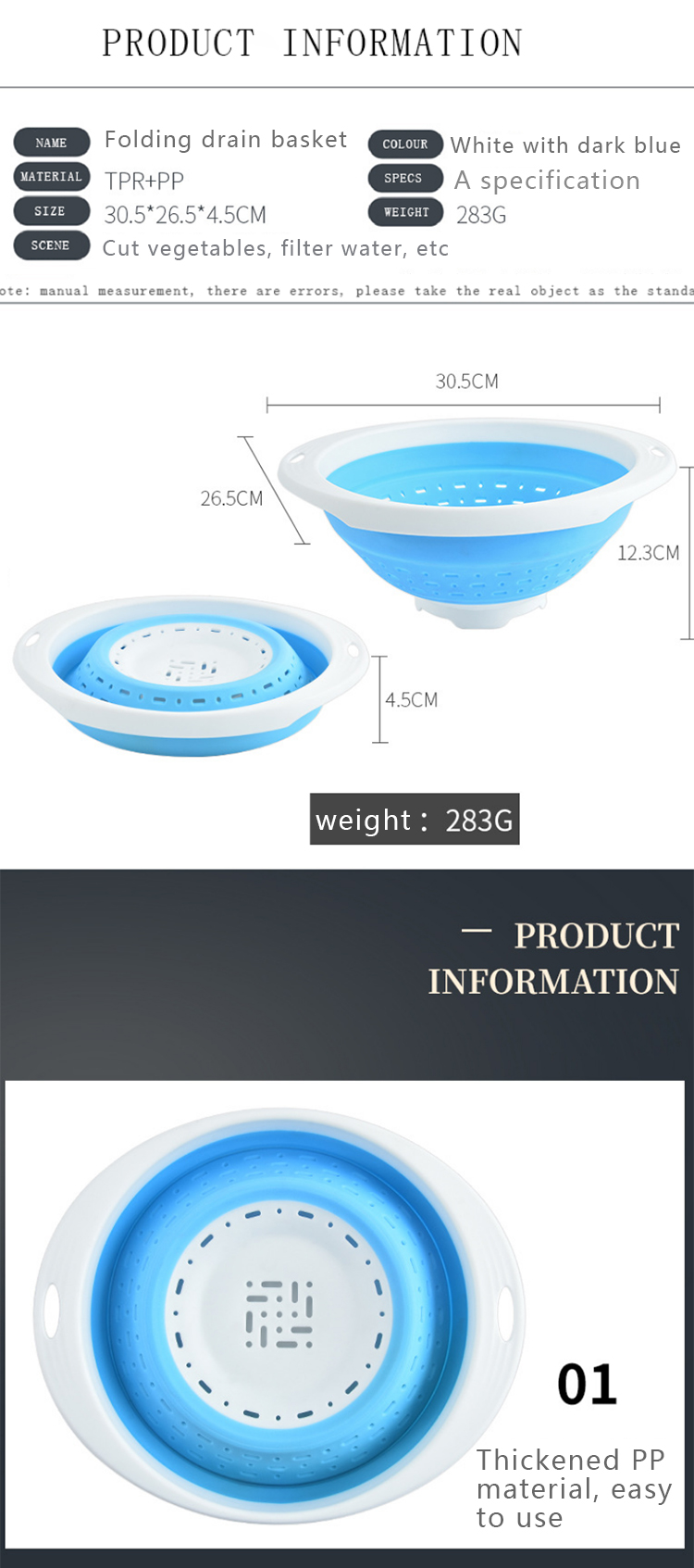 Folding drain basket (9)