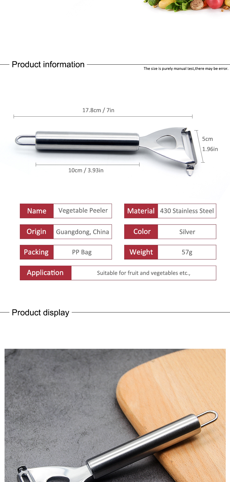 stainless steel potato peeler