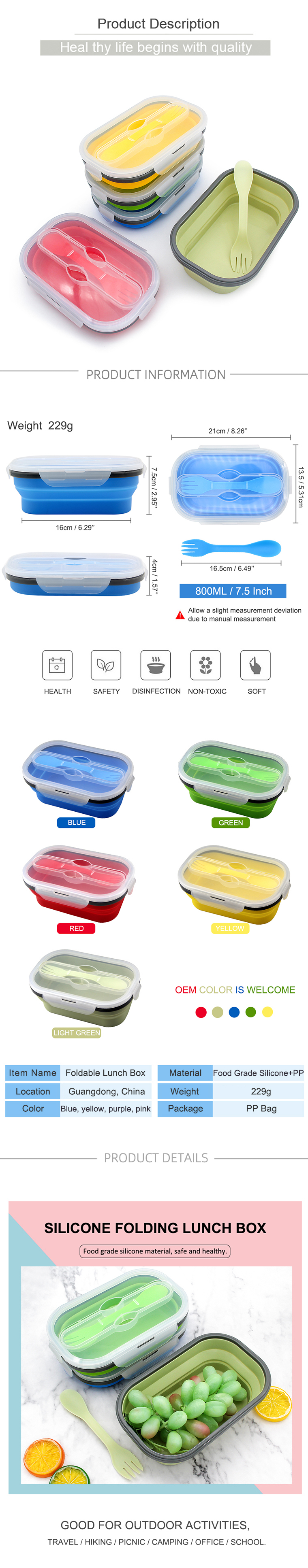 silicone microwave safe lunch box