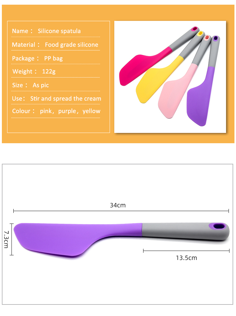 silicone head wooden handle spatula