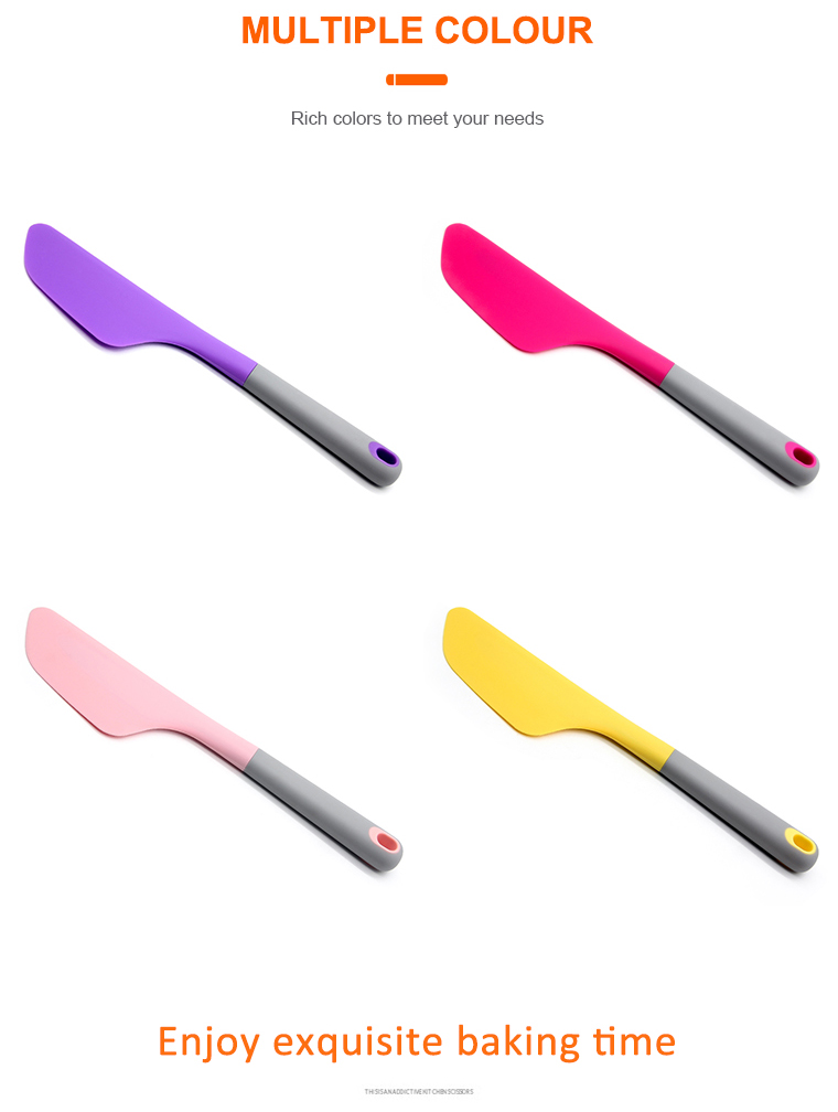 silicone head wooden handle spatula