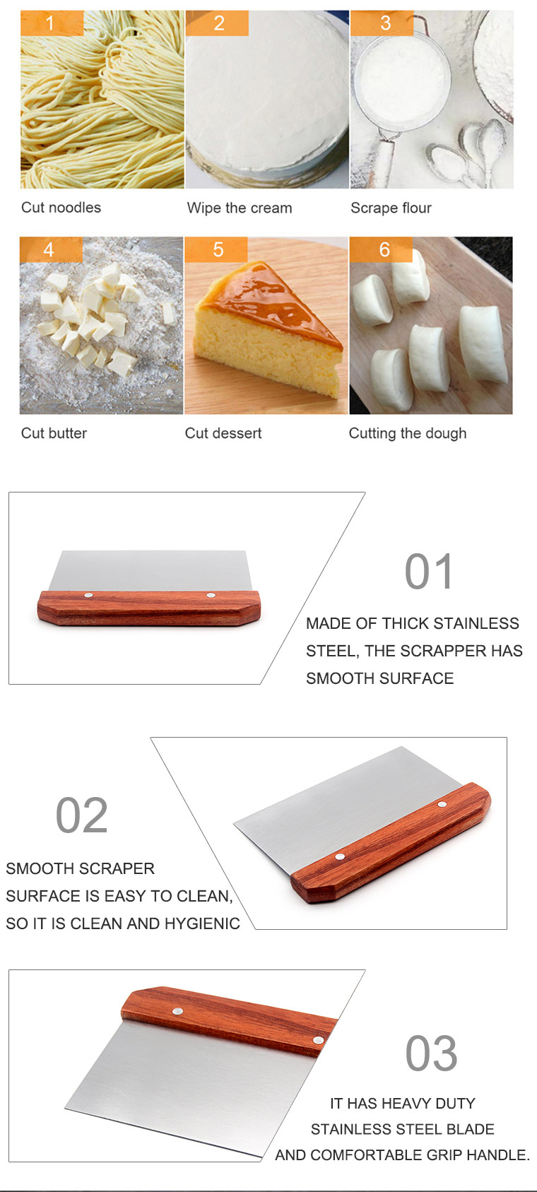 stainless steel dough cutter