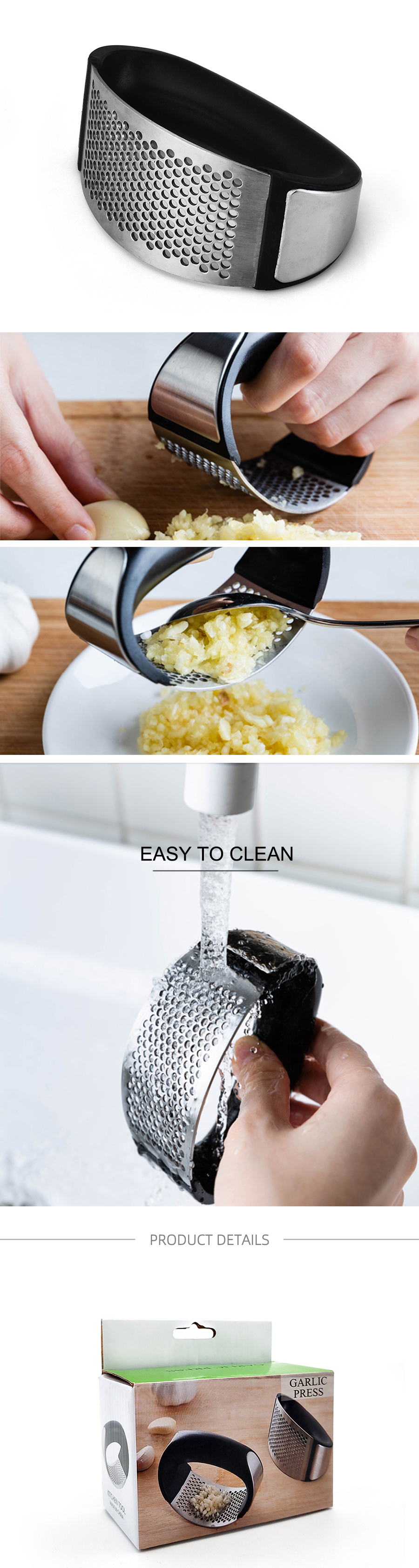 stainless steel garlic peeler
