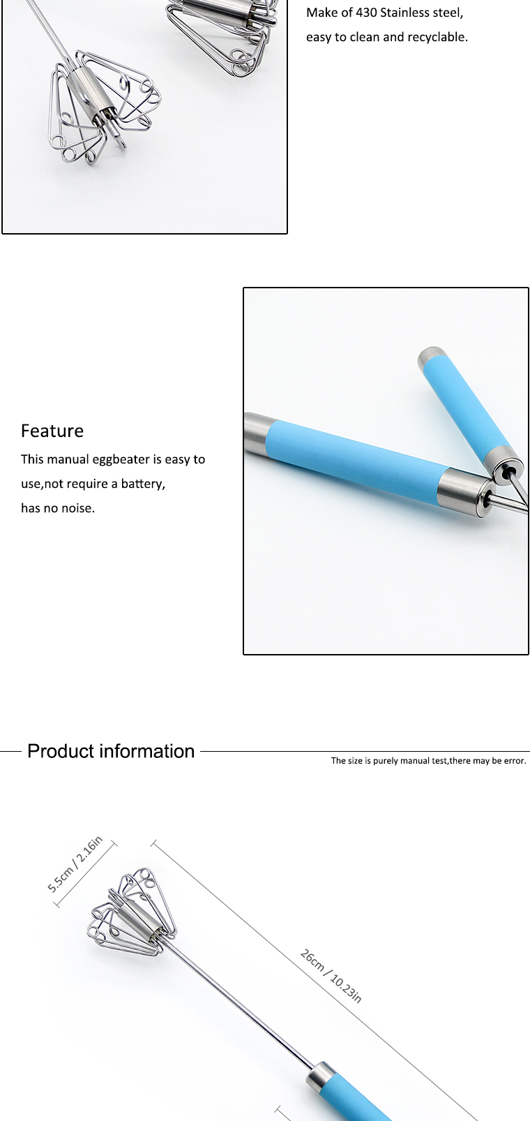 stainless steel egg whisk