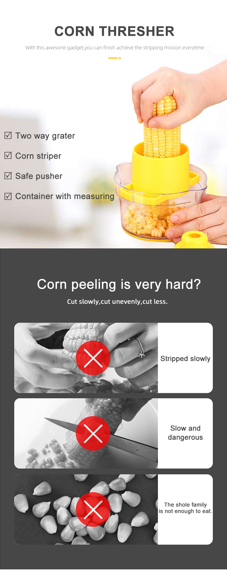 Corn Peeler Kernel Remover
