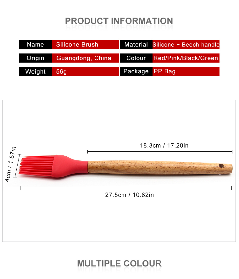 Heat Resistant Kitchen Silicone Oil Brush Silicone Pastry Basting BBQ Sauce Cooking Oil Brush Cooking Baking Scrub Brush