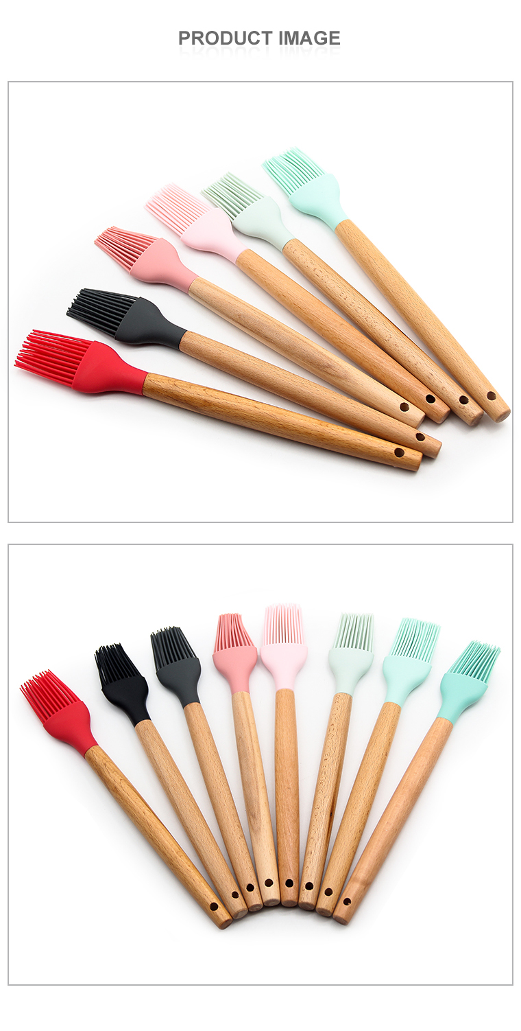 Heat Resistant Kitchen Silicone Oil Brush Silicone Pastry Basting BBQ Sauce Cooking Oil Brush Cooking Baking Scrub Brush
