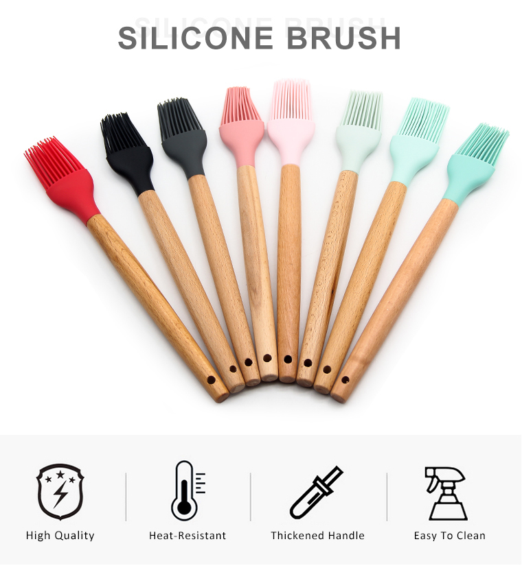 Heat Resistant Kitchen Silicone Oil Brush Silicone Pastry Basting BBQ Sauce Cooking Oil Brush Cooking Baking Scrub Brush