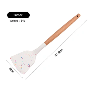 amazon top seller silicone kitchen utensils tool set cookware sets silicone cooking utensils with Wooden Handles