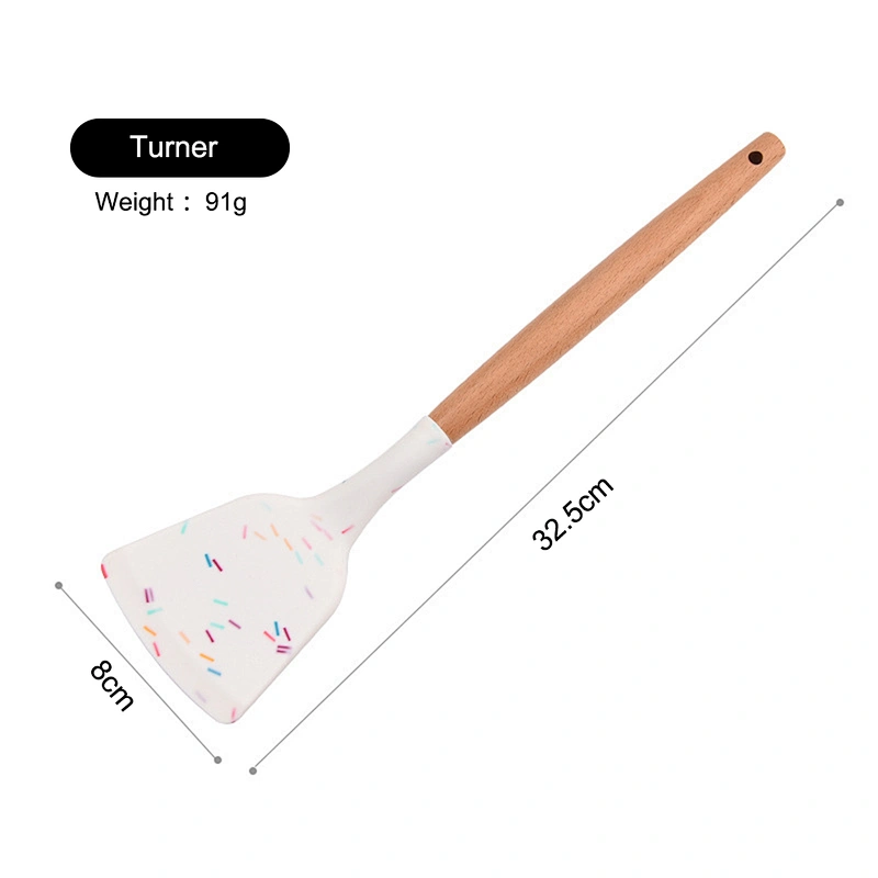amazon top seller silicone kitchen utensils tool set cookware sets silicone cooking utensils with Wooden Handles
