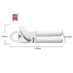 Portable White Stainless Steel Can Opener with High Quality 3 in 1 Versatile Can Opener