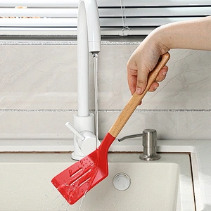 Amazon Hot Sale Food Grade Kitchen Turner Kitchen accessories Non-Stick heat resistant Cooking Utensils Silicone Turner
