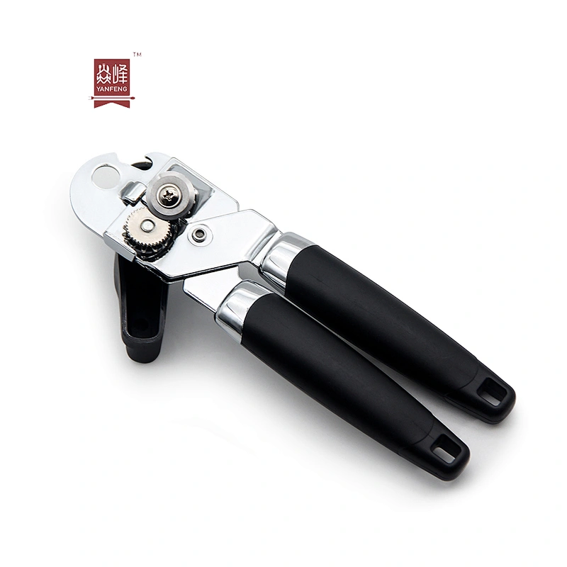 Comfortable grips safety stainless steel black manual can opener