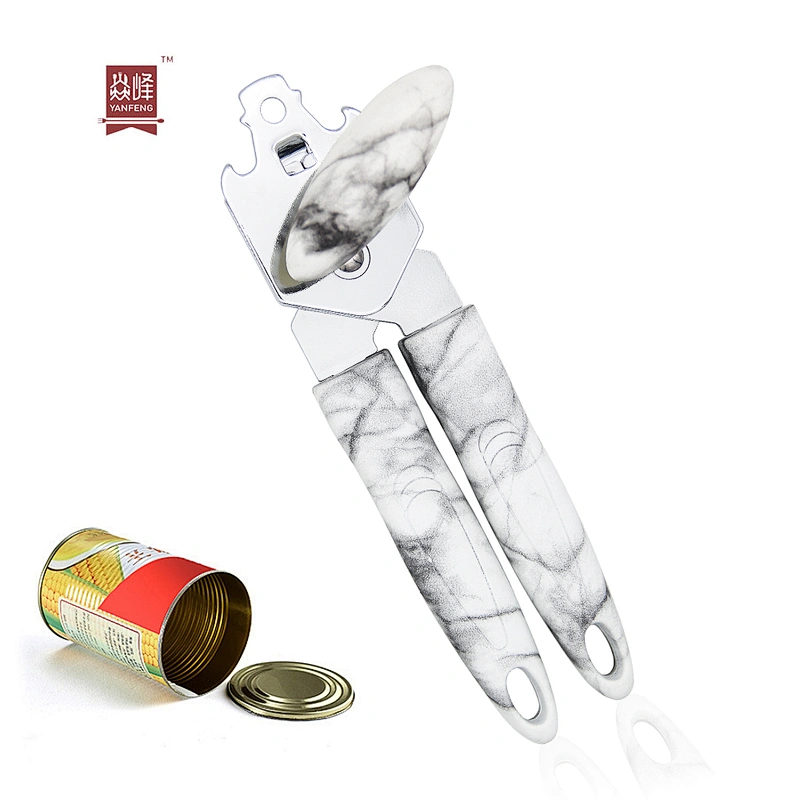 YF Portable Kitchen Gadgets Stainless Steel Marble Manual Can Opener Fit for Various Cans Tin Opener