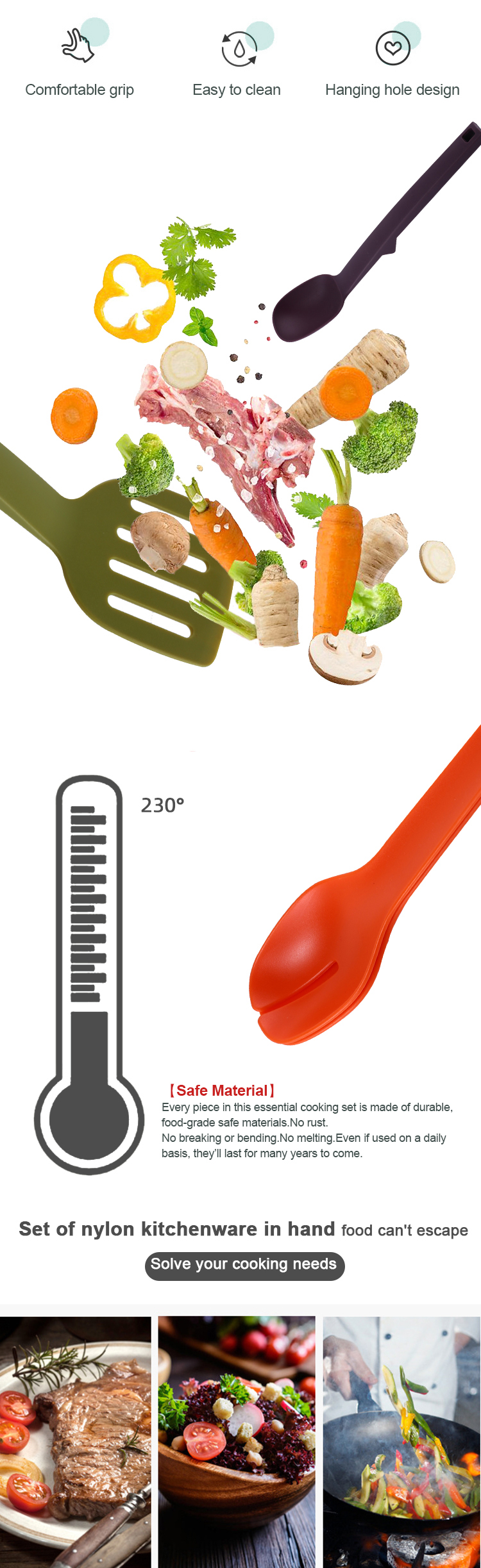 nylon kitchen utensil set