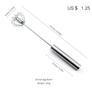 YF Hot Sale Stainless Steel Semi Automatic Egg Beater Whisk For Baking