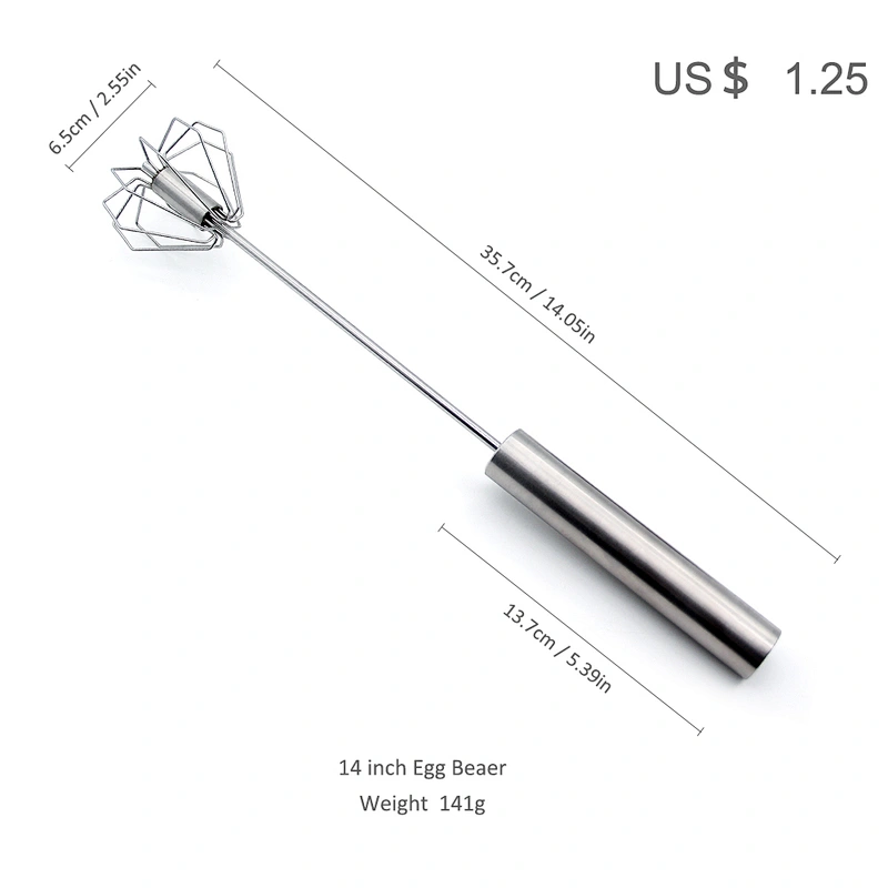 YF Hot Sale Stainless Steel Semi Automatic Egg Beater Whisk For Baking