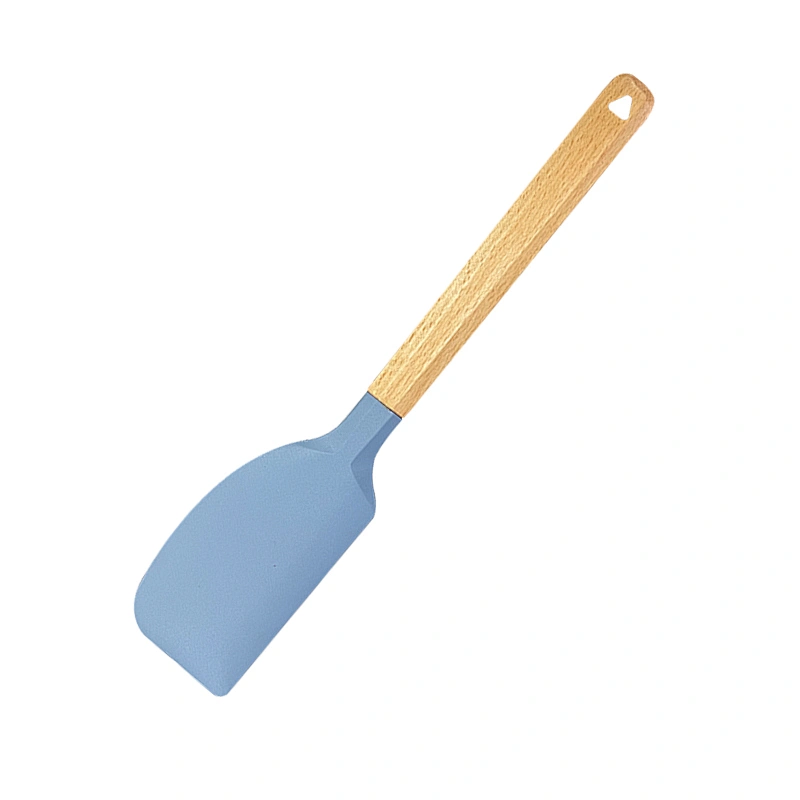 Non-stick silicone spatula Non-Stick Cookware Heat Resistant Kitchen Cooking Utensil Silicone Spatula with Wooden Handle