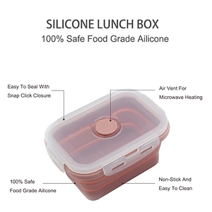 OEM Factory Amazon Ebay Supply Food Grade Material Lunch Box Silicone
